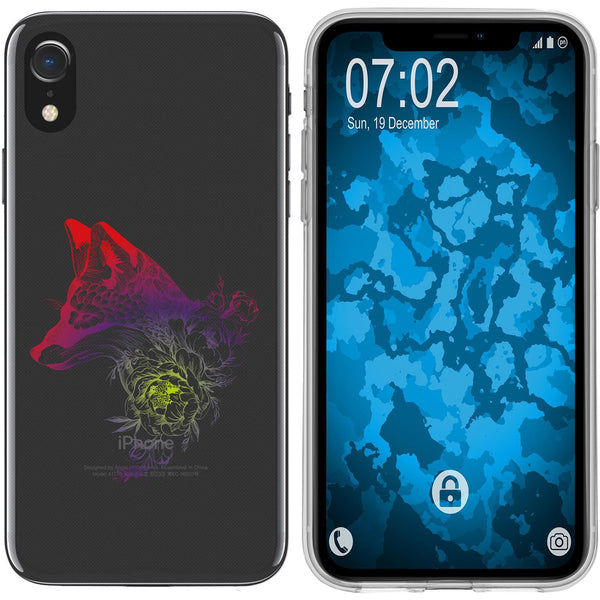 iPhone Xr Silikon-Hülle Floral Fuchs M1-5 Case