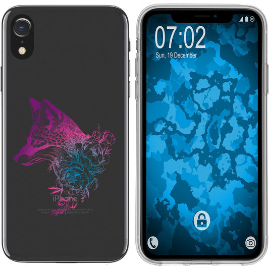 iPhone Xr Silikon-Hülle Floral Fuchs M1-6 Case