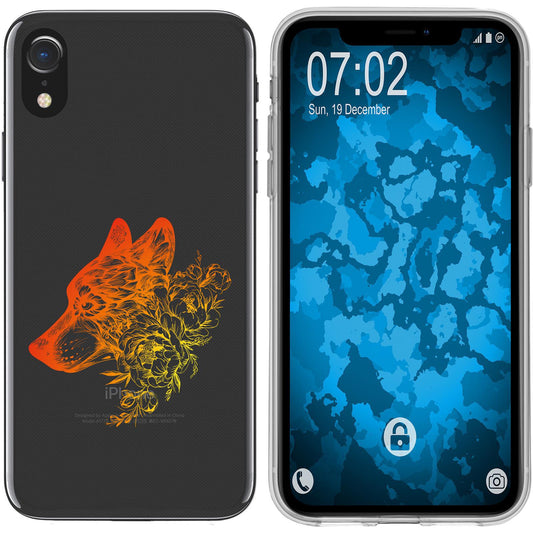 iPhone Xr Silikon-Hülle Floral Wolf M3-2 Case