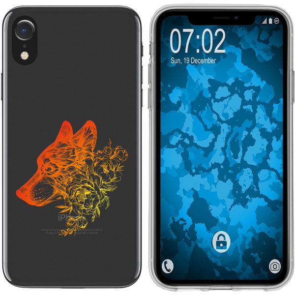 iPhone Xr Silikon-Hülle Floral Wolf M3-2 Case