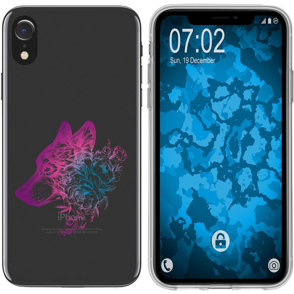 iPhone Xr Silikon-Hülle Floral Wolf M3-6 Case