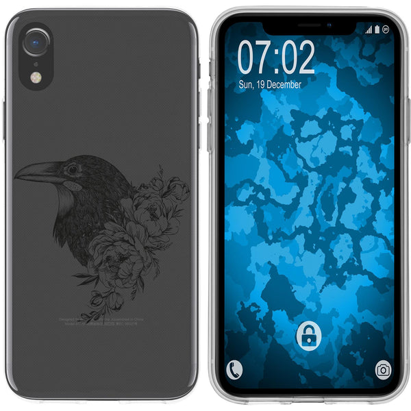 iPhone Xr Silikon-Hülle Floral Rabe M4-1 Case