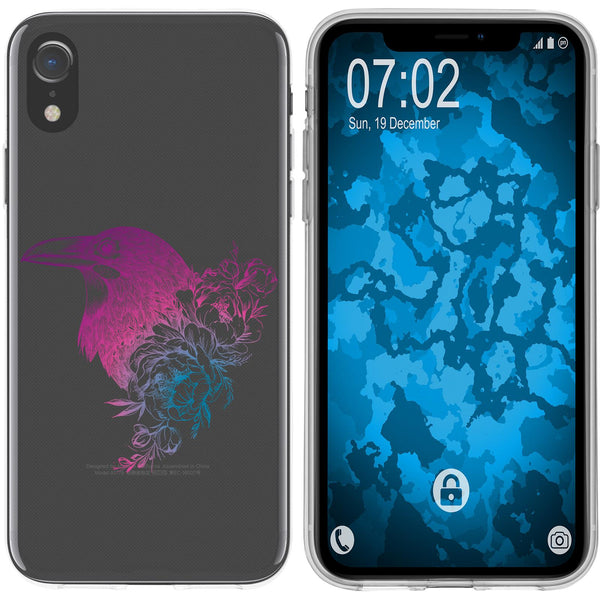iPhone Xr Silikon-Hülle Floral Rabe M4-6 Case