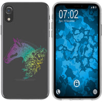 iPhone Xr Silikon-Hülle Floral Pferd M5-4 Case