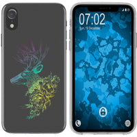iPhone Xr Silikon-Hülle Floral Hirsch M7-4 Case