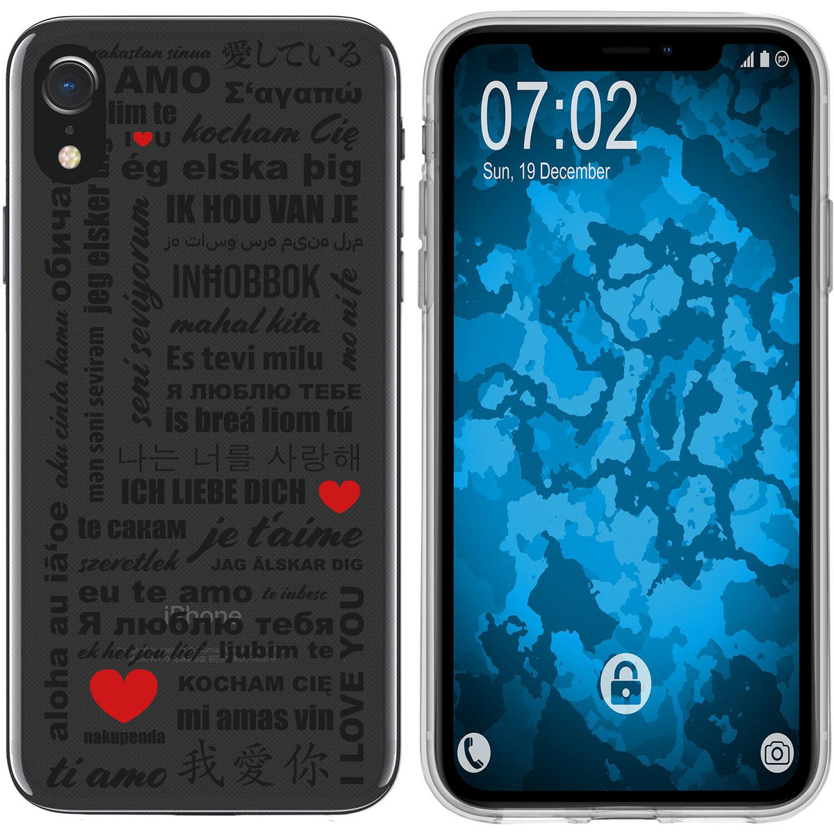 iPhone Xr Silikon-Hülle in Love Wörter M4 Case