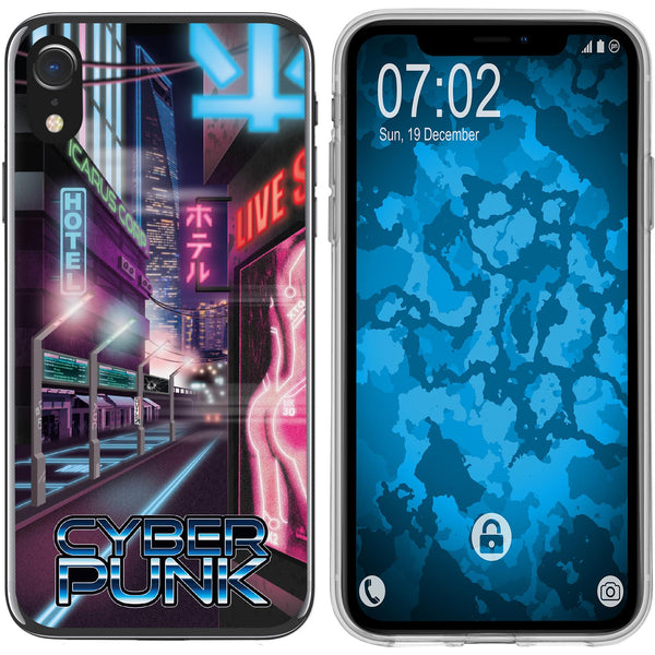 iPhone Xr Silikon-Hülle Retro Wave Cyberpunk.01 M4 Case