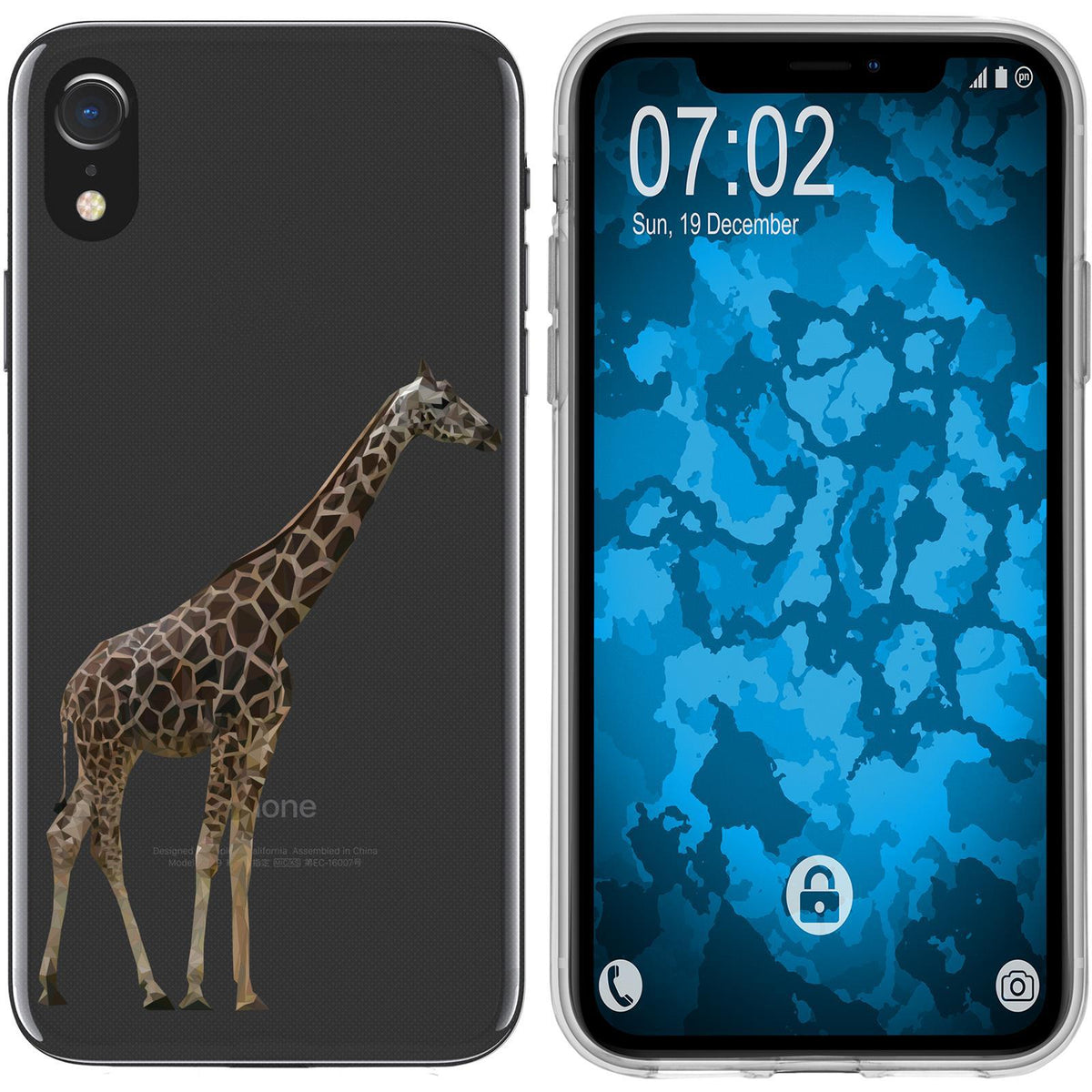 iPhone Xr Silikon-Hülle Vektor Tiere Giraffe M8 Case