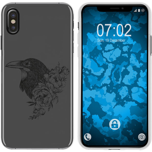 iPhone Xs Max Silikon-Hülle Floral Rabe M4-1 Case