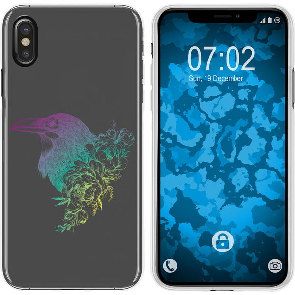 iPhone Xs Max Silikon-Hülle Floral Rabe M4-4 Case