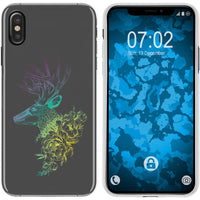 iPhone Xs Max Silikon-Hülle Floral Hirsch M7-4 Case