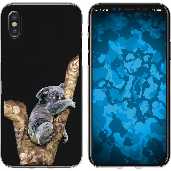 iPhone X / XS Silikon-Hülle Vektor Tiere Koala M9 Case