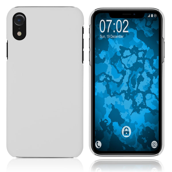 Hardcase für Apple iPhone Xr gummiert weiﬂ