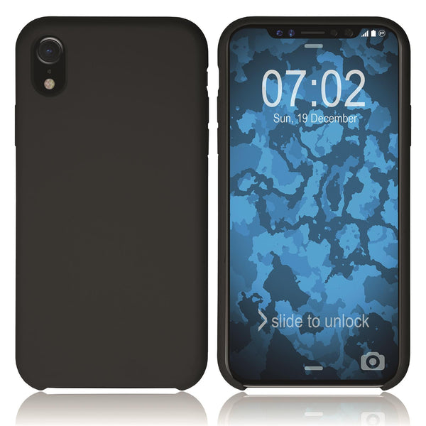 PhoneNatic Case kompatibel mit Apple iPhone Xr - schwarz Silikon Hülle Softcore Cover