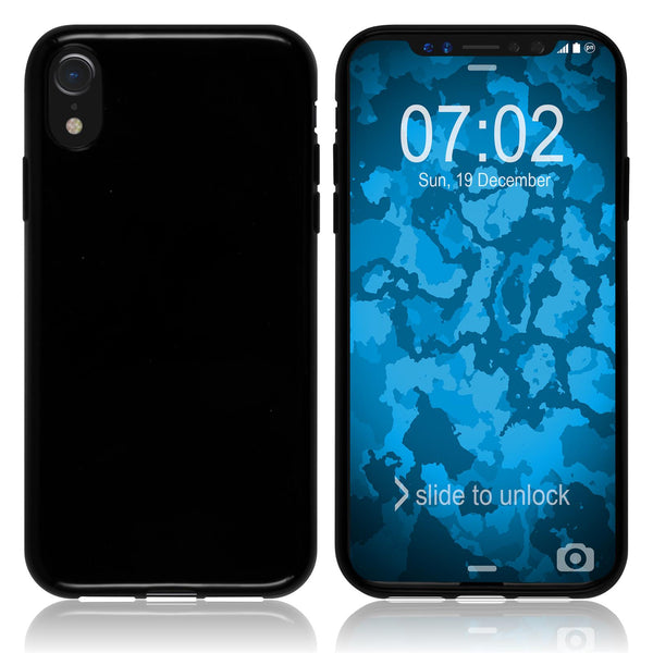 PhoneNatic Case kompatibel mit Apple iPhone Xr - schwarz Silikon Hülle transparent Cover