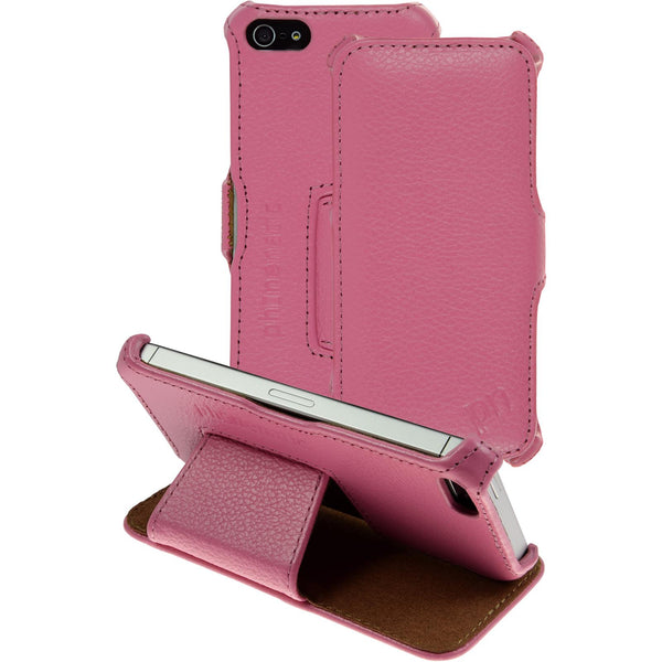 Echt-Lederhülle für Apple iPhone 5 / 5s / SE Leder-Case rosa