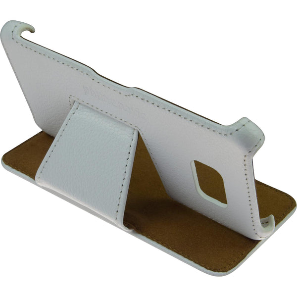 Echt-Lederhülle für Samsung Galaxy Note FE Leder-Case weiﬂ +