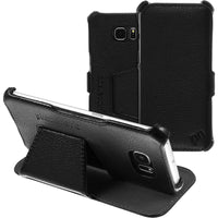Echt-Lederhülle für Samsung Galaxy S6 Edge Leder-Case schwar