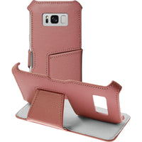 Echt-Lederhülle für Samsung Galaxy S8 Leder-Case pink + flex