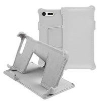 Echt-Lederhülle für Sony Xperia X Compact Leder-Case weiﬂ +