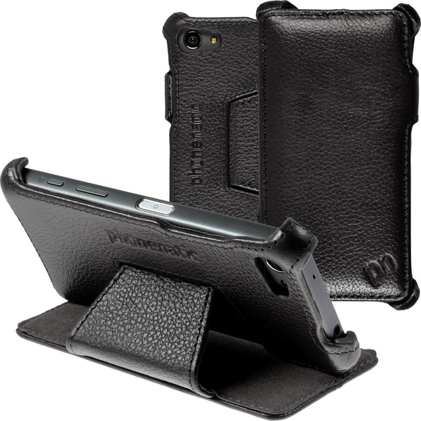 Echt-Lederhülle für Sony Xperia Z5 Compact Leder-Case schwar