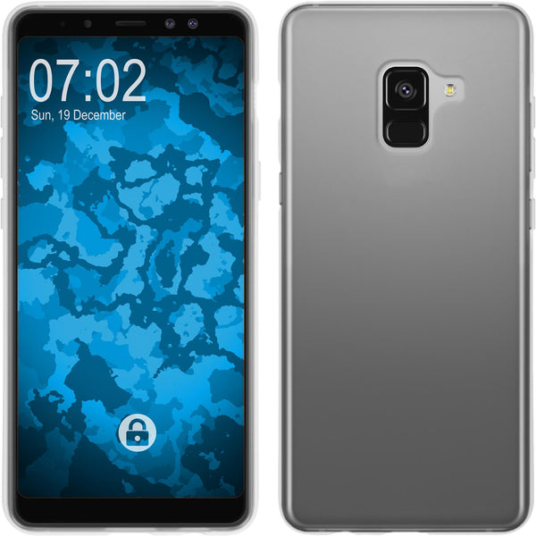 PhoneNatic Case kompatibel mit Samsung Galaxy A8 (2018) EU Version - clear Silikon Hülle Slimcase Cover