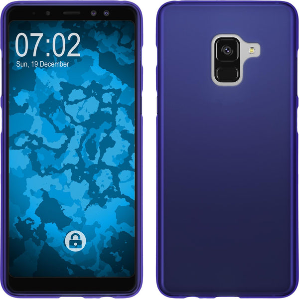 PhoneNatic Case kompatibel mit Samsung Galaxy A8 (2018) EU Version - lila Silikon Hülle matt Cover