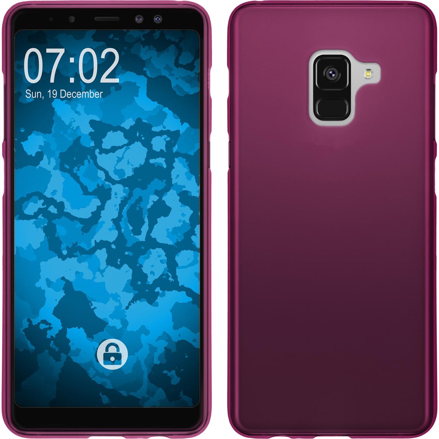 PhoneNatic Case kompatibel mit Samsung Galaxy A8 (2018) EU Version - pink Silikon Hülle matt Cover