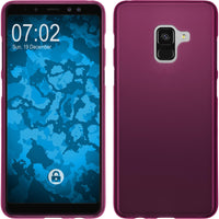 PhoneNatic Case kompatibel mit Samsung Galaxy A8 (2018) EU Version - pink Silikon Hülle matt Cover