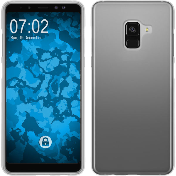 PhoneNatic Case kompatibel mit Samsung Galaxy A8 (2018) EU Version - clear Silikon Hülle matt Cover