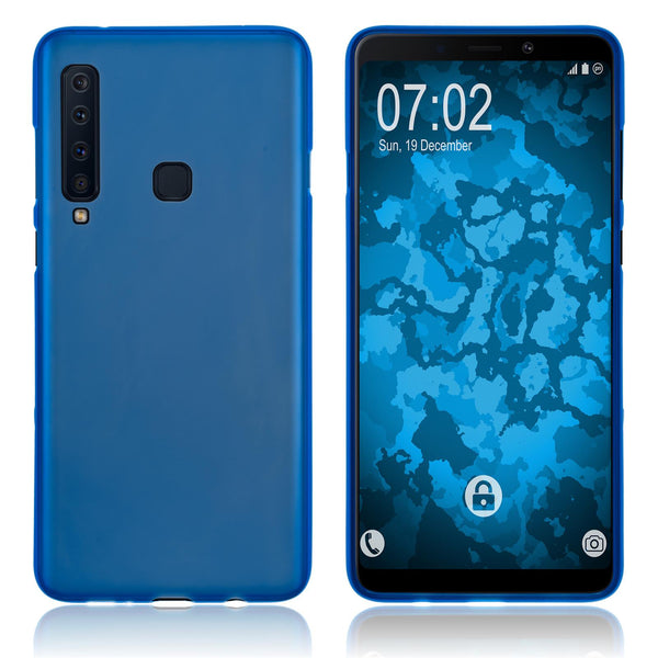 PhoneNatic Case kompatibel mit Samsung Galaxy A9 (2018) - blau Silikon Hülle matt Cover