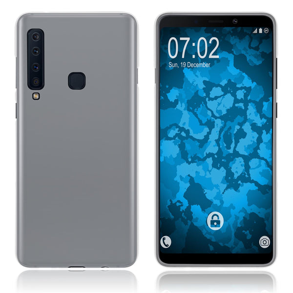 PhoneNatic Case kompatibel mit Samsung Galaxy A9 (2018) - transparent-weiß Silikon Hülle matt Cover