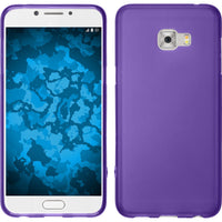 PhoneNatic Case kompatibel mit Samsung Galaxy C5 Pro - lila Silikon Hülle matt + 2 Schutzfolien