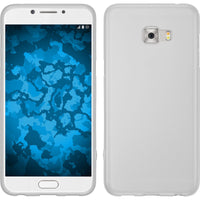 PhoneNatic Case kompatibel mit Samsung Galaxy C5 Pro - weiß Silikon Hülle matt + 2 Schutzfolien