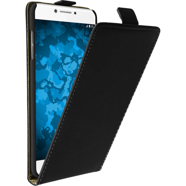 Kunst-Lederhülle für Samsung Galaxy C7 Pro Flip-Case schwarz