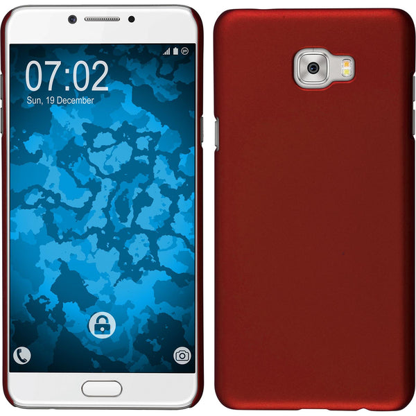 Hardcase für Samsung Galaxy C7 Pro gummiert rot