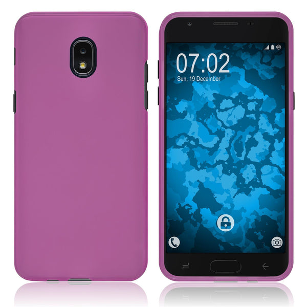 PhoneNatic Case kompatibel mit Samsung Galaxy J3 (2018) - pink Silikon Hülle matt Cover