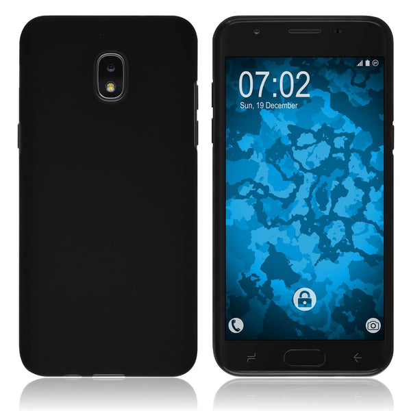 PhoneNatic Case kompatibel mit Samsung Galaxy J3 (2018) - schwarz Silikon Hülle matt Cover