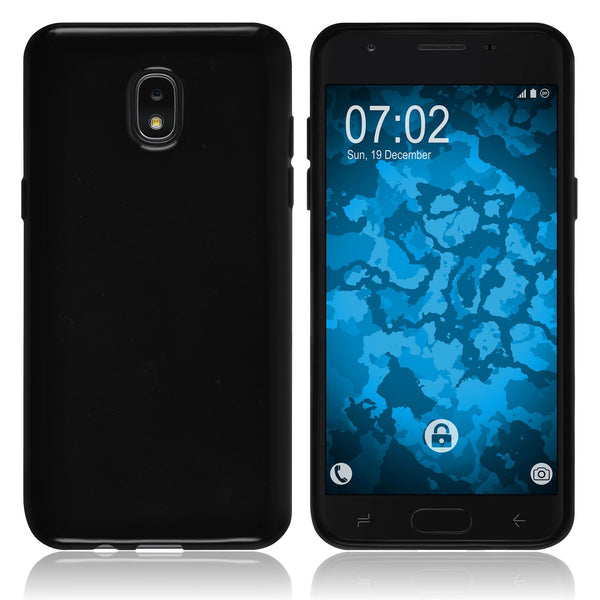 PhoneNatic Case kompatibel mit Samsung Galaxy J3 (2018) - schwarz Silikon Hülle  Cover