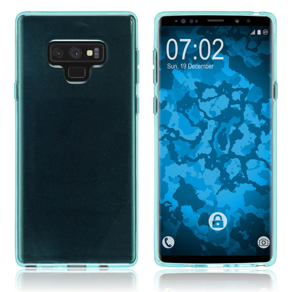 PhoneNatic Case kompatibel mit Samsung Galaxy Note 9 - türkis Silikon Hülle transparent Cover