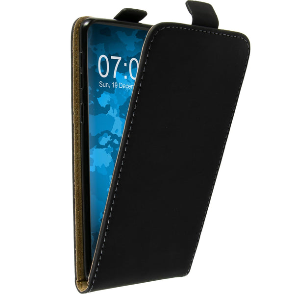 Kunst-Lederhülle für Samsung Galaxy S10 Flip-Case schwarz Co