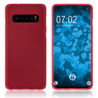 PhoneNatic Case kompatibel mit Samsung Galaxy S10 - rot Silikon Hülle matt Cover