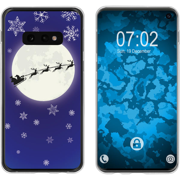 Galaxy S10e Silikon-Hülle X Mas Weihnachten Santa - Snowflak