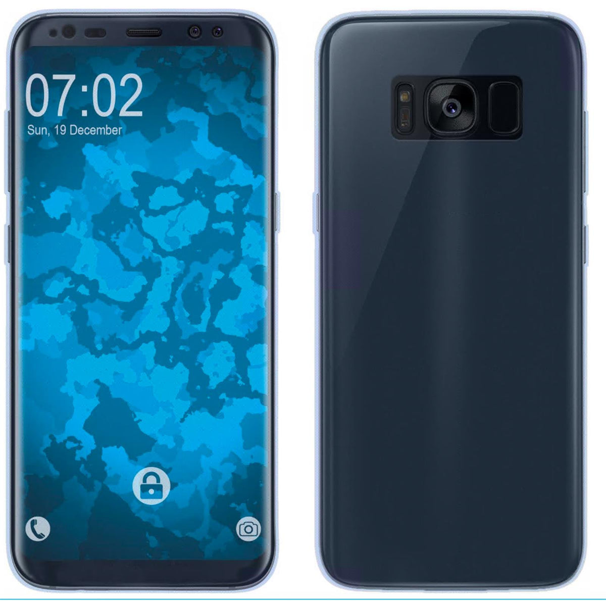 PhoneNatic Case kompatibel mit Samsung Galaxy S8 Plus - hellblau Silikon Hülle 360∞ Fullbody Cover