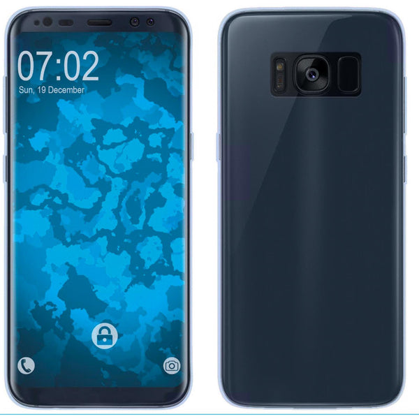 PhoneNatic Case kompatibel mit Samsung Galaxy S8 Plus - hellblau Silikon Hülle 360∞ Fullbody Cover