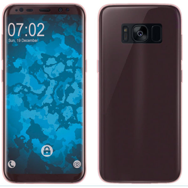PhoneNatic Case kompatibel mit Samsung Galaxy S8 Plus - rosa Silikon Hülle 360∞ Fullbody Cover