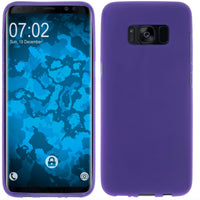 PhoneNatic Case kompatibel mit Samsung Galaxy S8 Plus - lila Silikon Hülle matt + flexible Folie