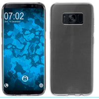 PhoneNatic Case kompatibel mit Samsung Galaxy S8 Plus - grau Silikon Hülle transparent + flexible Folie