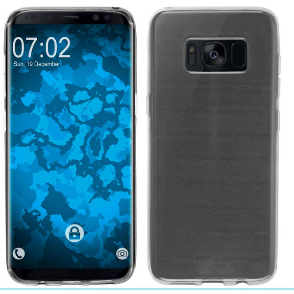 PhoneNatic Case kompatibel mit Samsung Galaxy S8 Plus - grau Silikon Hülle transparent + flexible Folie
