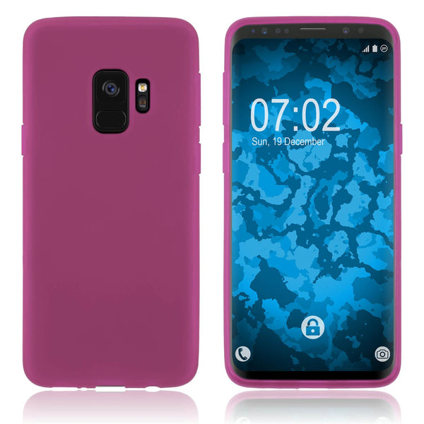 PhoneNatic Case kompatibel mit Samsung Galaxy S9 - pink Silikon Hülle matt Cover